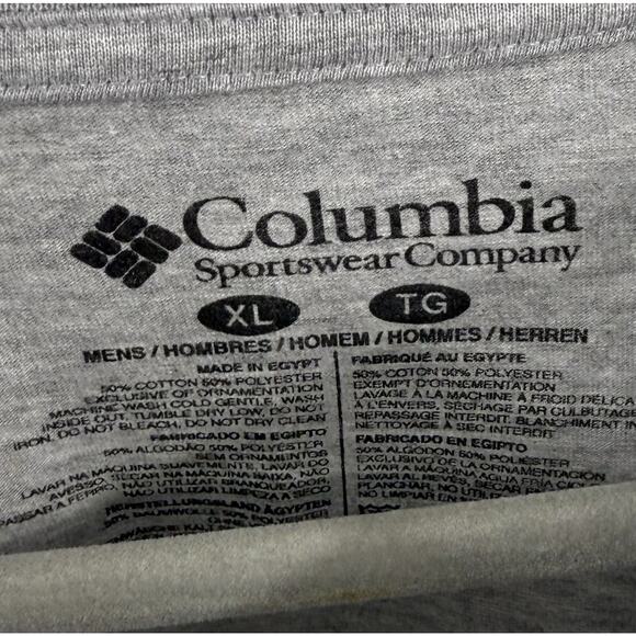Columbia Mens Shirt Size XL Gray Skiing Mountains Graphic Long Sleeve Tee - Picture 3 of 4